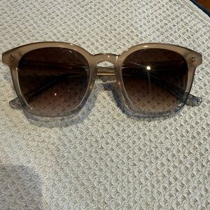 KREWE Taupe Square Sunglasses with Brown Gradient